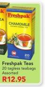 Freshpak Teas Assorted-20 Tagless Teabags