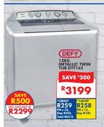 Defy 13KG Metallic Twin Tub DTT165
