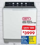 Defy 18KG White Twin Tub DTT180