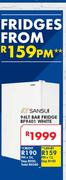 Sansui 94Ltr Bar Fridge BF 9401 White