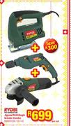 Ryobi Jigsaw/Drill/Angle Grinder Combo(D00001238/39/42)-Per Set