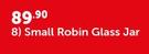 Small Robin Glass Jar