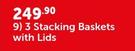 3 Stacking Baskets With Lids