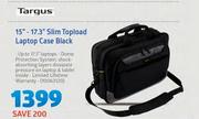 Targus 15"-17.3" Slim Topload Laptop Case Black