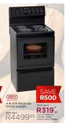 Defy 4 Plate Solid 621 Stove DSS494