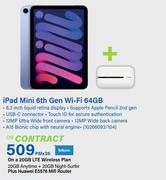 Apple iPad Mini 6th Gen WiFi 64GB-On A 20GB LTE Wireless Plan