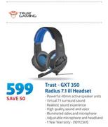 Trust Gaming GXT 350 Radius 7.1 ill Headset