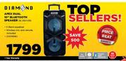 Diamond Apex Dual 10" Bluetooth Speaker DE-3901-D10