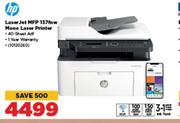 HP Laser Jet MFP 137fnw Mono Laser Printer