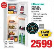 Hisense 220Ltr Fridge/Freezer H220TWH