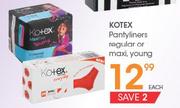 Kotex Pantyliners Regular Or maxi, Young-Each
