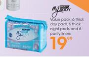 My Body Value Pack 6 Thick Day Pads, 6 Thik Night Pads And 6 Panty Liners-Each