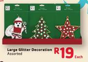 Large Glitter Decoration Assorted Each