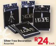 Silver Tree Decorations Assorted Each