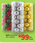 Balls Assorted-30x60mm Per Pack