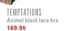 Temptations Animal Black Lace Bra