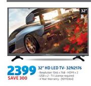 Hisense 32" HD LED TV 32N2176