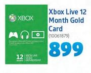 Xbox Live 12 Month Gold Card
