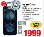 Diamond Apex Dual 10" Bluetooth Speaker DE-3901-D10