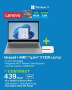 Lenovo Ideapad 1 AMD Ryzen 3 7320 Laptop-On A 10GB LTE Wireless Plan