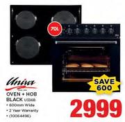 Univa Oven + Hob Black U336B