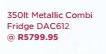 Defy 350Ltr Metallic Combi Fridge DAC612
