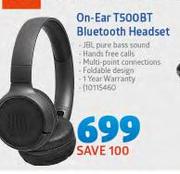 JBL On-Ear T500BT Bluetooth Headset