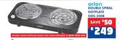 Orion Double Solid Hotplate Black ODS-250A