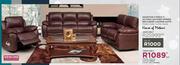 Houston 3 Piece 3 Action Leather Uppers Reclining Lounge Suite