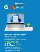 HP 15s Ryzen 5 5500U Laptop-On A 20GB LTE Wireless Plan