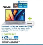 Asus Vivobook 15X Ryzen 5 5600H Laptop-On A 40GB LTE Wireless Plan
