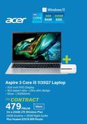 Acer Aspire 3 Core i5 1135G7 Laptop-On A 20GB LTE Wireless Plan