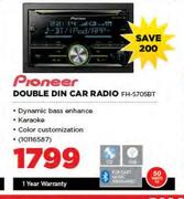 Pioneer Double Din Car Radio FH-S705BT