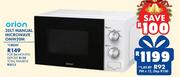 Orion 20L Manual Microwave Oven OMW20M