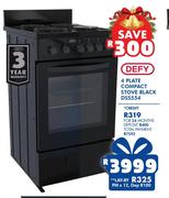Defy 4 Plate Compact Stove Black DSS554