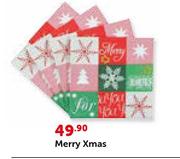 Christmas Luxury Serviettes Merry Xmas