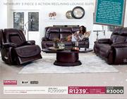 Newbury 3 Piece 3 Action Reclining Lounge Suite