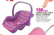 My Sweet Love Large Size 3 In 1 Doll Carrier Each