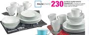 Mainstays 16-Piece Super White Dinner Set-Per Set