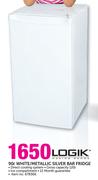 Logik 90Ltr White/Metallic Silver Bar Fridge