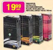Namaqua Extra Lite, Johann is Berger, Blanc De Blanc Or Natural Sweet Rose-750ml Each