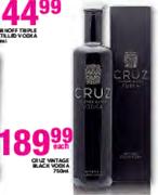 Cruz Vintage Black Vodka-750ml Each
