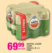 Amstel Lager Cans-440mlx8+1 Free Per Pack