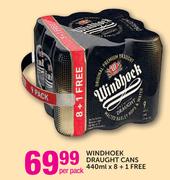 Windhoek Draught Cans-440mlx8+1 Free Per Pack