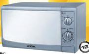 Logik Metallic Silver Mirror Finish Manual Microwave Oven-20L 
