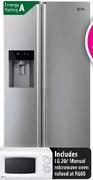 LG Platinum Silver Side By Side Fridge/Freezer With Water Dispenser-608L (GW-L207FLQK)