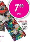 Graffiti Kraft Wrap Roll-each