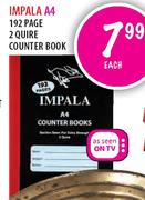 Impala A4 192 Page 2 Quire Counter Book-each