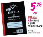 Impala A4 96 Page 1 Quire Counter Book-each