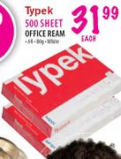 Typek 500 Sheet Office Ream A4-each